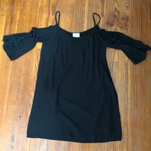 Black off shoulder dress with cut out sleeve